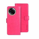 For Realme 11 5G idewei Crazy Horse Texture Leather Phone Case with Holder(Rose Red)