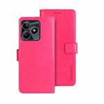 For Realme C53 / Narzo N53 idewei Crazy Horse Texture Leather Phone Case with Holder(Rose Red)