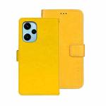 For Xiaomi Poco F5 5G idewei Crazy Horse Texture Leather Phone Case(Yellow)
