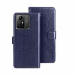 For Xiaomi Redmi Note 12S idewei Crazy Horse Texture Leather Phone Case(Blue)