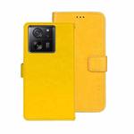 For Xiaomi 13T / 13T Pro idewei Crazy Horse Texture Leather Phone Case(Yellow)