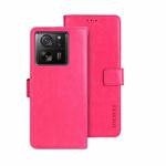 For Xiaomi 13T / 13T Pro idewei Crazy Horse Texture Leather Phone Case(Rose Red)