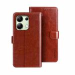 For Xiaomi Redmi Note 13 4G Global idewei Crazy Horse Texture Leather Phone Case(Brown)