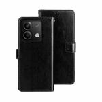 For Xiaomi Redmi Note 13 5G idewei Crazy Horse Texture Leather Phone Case(Black)