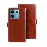 For Xiaomi Redmi Note 13 Pro 5G idewei Crazy Horse Texture Leather Phone Case(Brown)