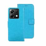 For Xiaomi Poco X6 5G idewei Crazy Horse Texture Leather Phone Case(Sky Blue)