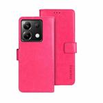 For Xiaomi Poco X6 5G idewei Crazy Horse Texture Leather Phone Case(Rose Red)
