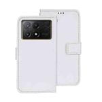 For Xiaomi Poco X6 Pro 5G idewei Crazy Horse Texture Leather Phone Case(White)