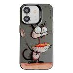 For iPhone 11 Animal Pattern Oil Painting Series PC + TPU Phone Case(Eating Rat)