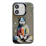 For iPhone 11 Animal Pattern Oil Painting Series PC + TPU Phone Case(Hoodie Dog)