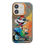 For iPhone 11 Animal Pattern Oil Painting Series PC + TPU Phone Case(Motorcycle Dog)