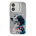 For iPhone 12 Animal Pattern Oil Painting Series PC + TPU Phone Case(Spotted Dog)