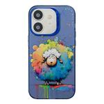 For iPhone 12 Animal Pattern Oil Painting Series PC + TPU Phone Case(Sheep)
