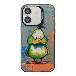 For iPhone 12 Animal Pattern Oil Painting Series PC + TPU Phone Case(Wrath Duck)