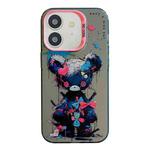 For iPhone 12 Animal Pattern Oil Painting Series PC + TPU Phone Case(Tattered Bear)