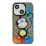 For iPhone 13 Animal Pattern Oil Painting Series PC + TPU Phone Case(Happy Monkey)