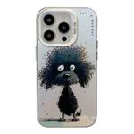 For iPhone 14 Pro Animal Pattern Oil Painting Series PC + TPU Phone Case(Black Dog)