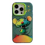 For iPhone 14 Pro Max Animal Pattern Oil Painting Series PC + TPU Phone Case(Happy Mouse)