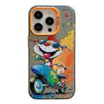 For iPhone 14 Pro Max Animal Pattern Oil Painting Series PC + TPU Phone Case(Motorcycle Dog)