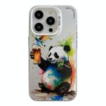 For iPhone 15 Pro Max Animal Pattern Oil Painting Series PC + TPU Phone Case(Panda)