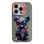 For iPhone 15 Pro Max Animal Pattern Oil Painting Series PC + TPU Phone Case(Tattered Bear)