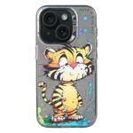 For iPhone 15 Plus Animal Pattern Oil Painting Series PC + TPU Phone Case(Colorful Tiger)