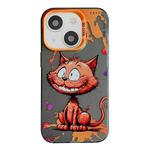 For iPhone 15 Plus Animal Pattern Oil Painting Series PC + TPU Phone Case(Smiling Cat)