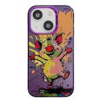 For iPhone 15 Plus Animal Pattern Oil Painting Series PC + TPU Phone Case(Happy Pig)