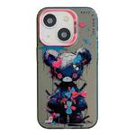 For iPhone 15 Plus Animal Pattern Oil Painting Series PC + TPU Phone Case(Tattered Bear)