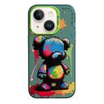 For iPhone 14 Plus Animal Pattern Oil Painting Series PC + TPU Phone Case(Colorful Bear)