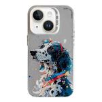 For iPhone 14 Plus Animal Pattern Oil Painting Series PC + TPU Phone Case(Spotted Dog)