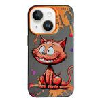 For iPhone 14 Plus Animal Pattern Oil Painting Series PC + TPU Phone Case(Smiling Cat)