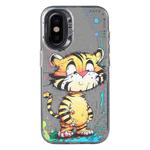 For iPhone X / XS Animal Pattern Oil Painting Series PC + TPU Phone Case(Colorful Tiger)