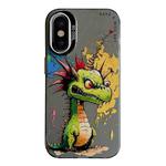 For iPhone X / XS Animal Pattern Oil Painting Series PC + TPU Phone Case(Dragon)