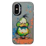 For iPhone X / XS Animal Pattern Oil Painting Series PC + TPU Phone Case(Wrath Duck)