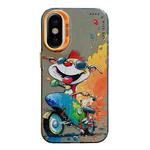 For iPhone X / XS Animal Pattern Oil Painting Series PC + TPU Phone Case(Motorcycle Dog)