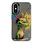 For iPhone XS Max Animal Pattern Oil Painting Series PC + TPU Phone Case(Dragon)