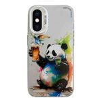 For iPhone XS Max Animal Pattern Oil Painting Series PC + TPU Phone Case(Panda)