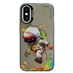 For iPhone XS Max Animal Pattern Oil Painting Series PC + TPU Phone Case(Astronaut)