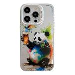 For iPhone 16 Pro Max Animal Pattern Oil Painting Series PC + TPU Phone Case(Panda)