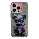 For iPhone 16 Pro Max Animal Pattern Oil Painting Series PC + TPU Phone Case(Tattered Bear)