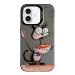 For iPhone 16 Plus Animal Pattern Oil Painting Series PC + TPU Phone Case(Eating Rat)