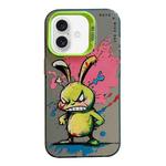 For iPhone 16 Plus Animal Pattern Oil Painting Series PC + TPU Phone Case(Rabbit)