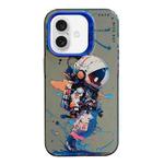 For iPhone 16 Plus Animal Pattern Oil Painting Series PC + TPU Phone Case(Tattered Astronaut)