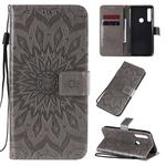 For Motorola Moto G Power Embossed Sunflower Pattern Horizontal Flip PU Leather Case with Holder & Card Slots & Wallet & Lanyard(Gray)