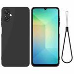 For Samsung Galaxy A06 5G Pure Color Liquid Silicone Shockproof Phone Case(Black)