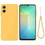 For Samsung Galaxy A06 5G Pure Color Liquid Silicone Shockproof Phone Case(Yellow)
