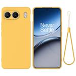 For OnePlus Nord 4 Pure Color Liquid Silicone Shockproof Phone Case(Yellow)