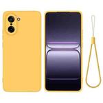 For OnePlus Nord CE5 / Ace 5 Racing Pure Color Liquid Silicone Shockproof Phone Case(Yellow)