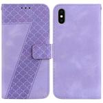 For iPhone X / XS 7-shaped Embossed Leather Phone Case(Purple)
